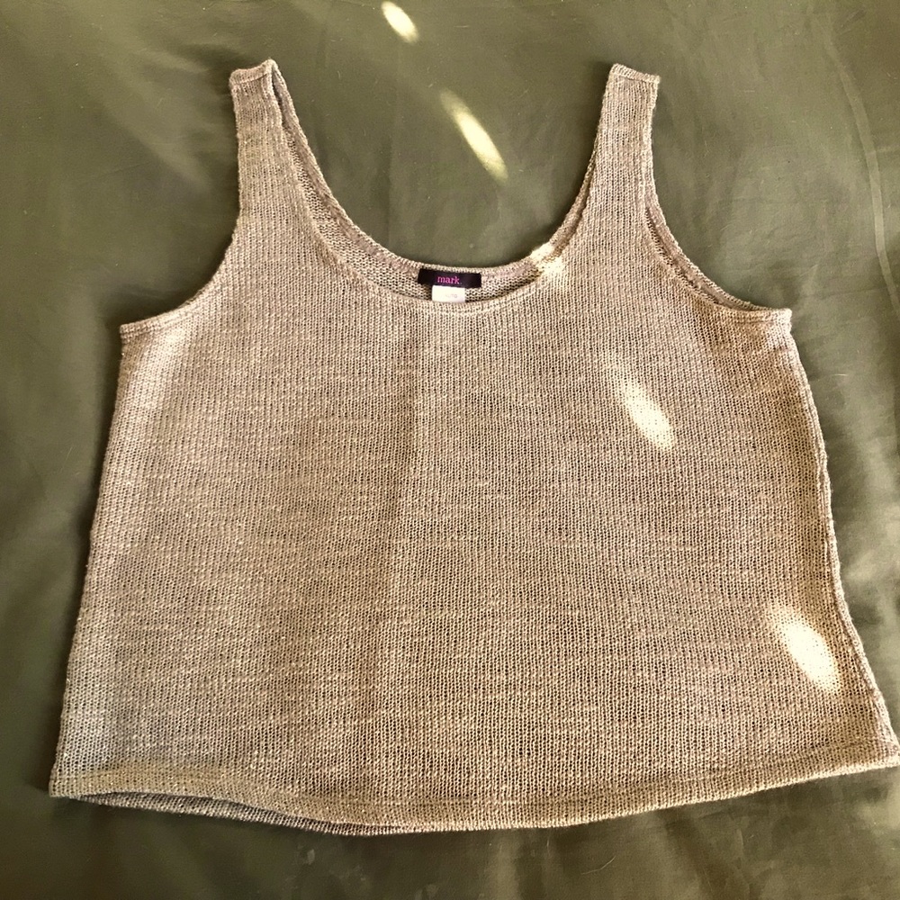 Summer Gold Sparkle Knit Tank Top
